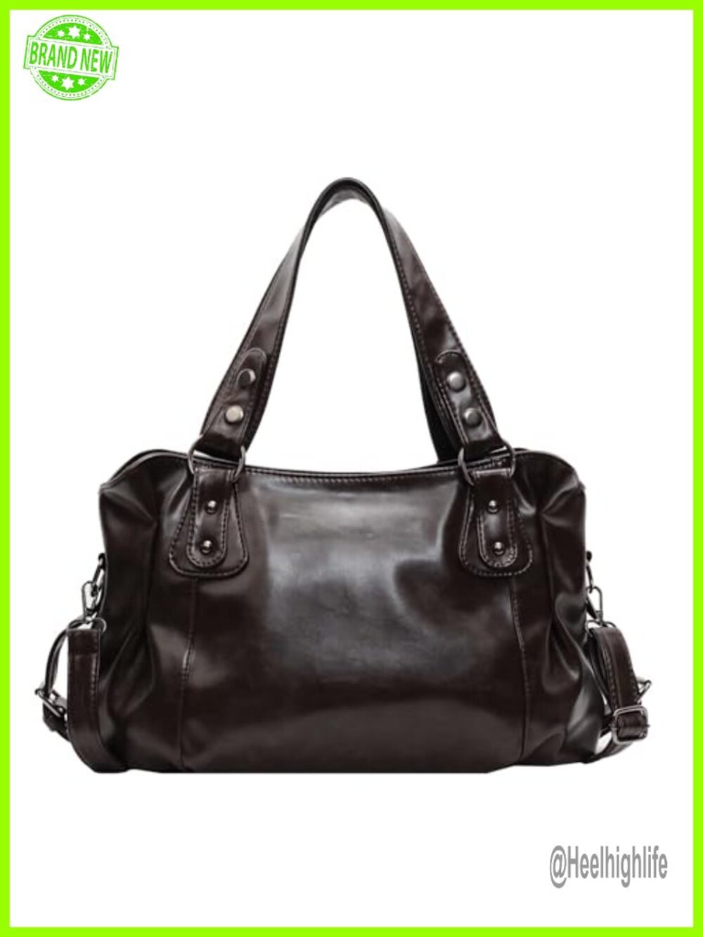 Vintage Faux Leather Hobo Shoulder Bag Large Capacity Crossbody Tote Purse